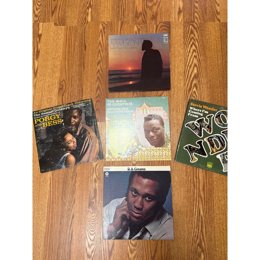 Vintage Soul R&B Jazz Vinyl Record Lot 5 LPs Stevie Wonder Al Wilson